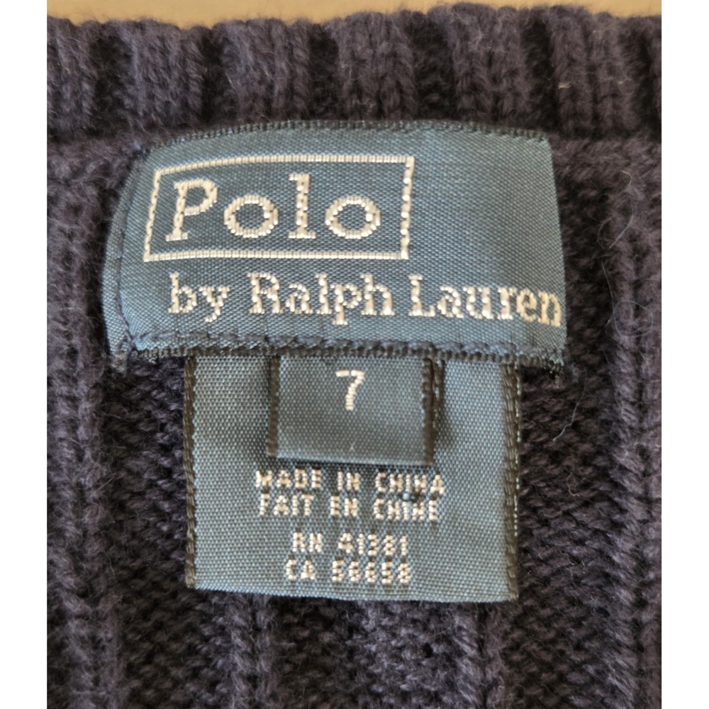 Polo by Ralph Lauren Boys Cable Knit Vest Size 7 Preppy School - Picture 6 of 8